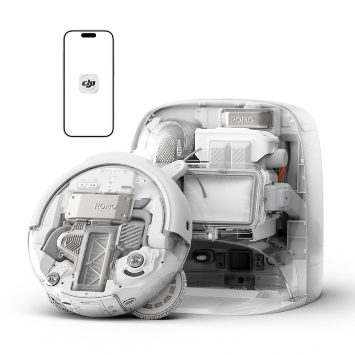 DJI ROMO P Saugroboter mit Wischfunktion, 25.000 Pa Saugkraft, Hinderniserkennung auf Drohnen-Niveau