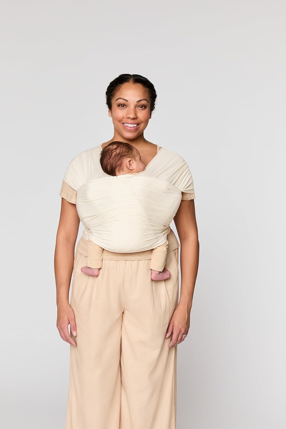 Ergobaby Babytragetuch für Neugeborene ab Geburt bis 11,3 kg, Aura Mesh Tragetuch aus recyceltem Pol