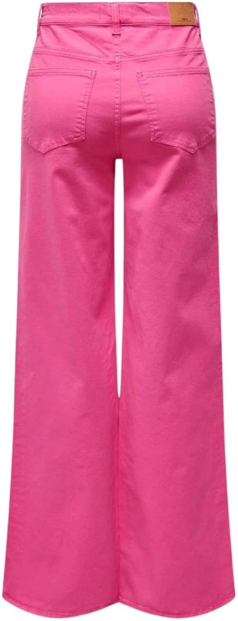 ONLY Women's ONLMADISON HW Wide COL Long PNT Hose M / 32L Raspberry Rose, M / 32L Raspberry Rose