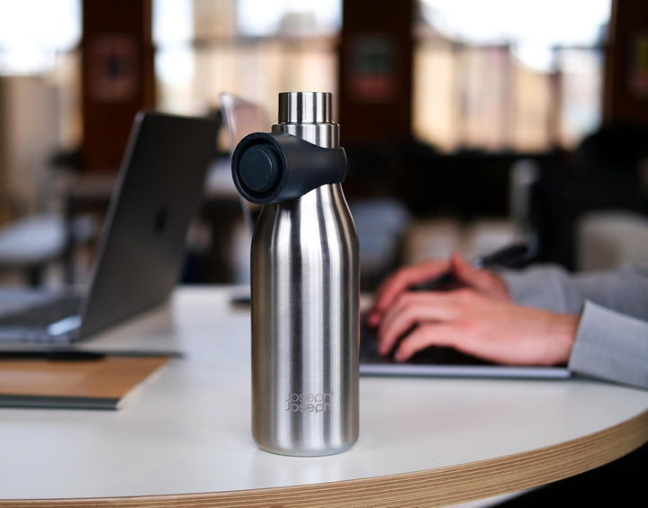 Joseph Joseph Loop™ Vakuumisolierte Trinkflasche 500 ml - Gebürstet/Anthrazit Anthracite, Anthracite