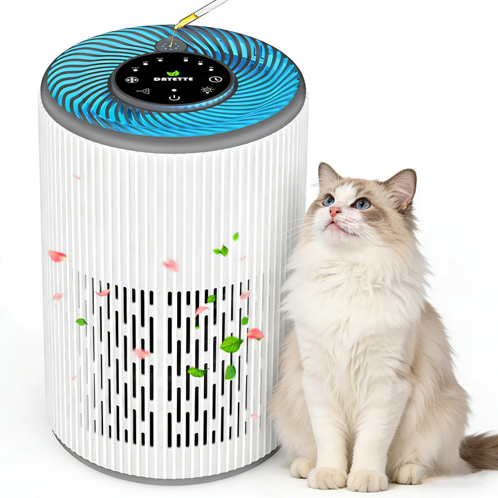 DAYETTE Portable Luftreiniger Allergiker mit Aroma, Nachtlicht, Timer, Ruhemodus (20 dB), HEPA Luftf