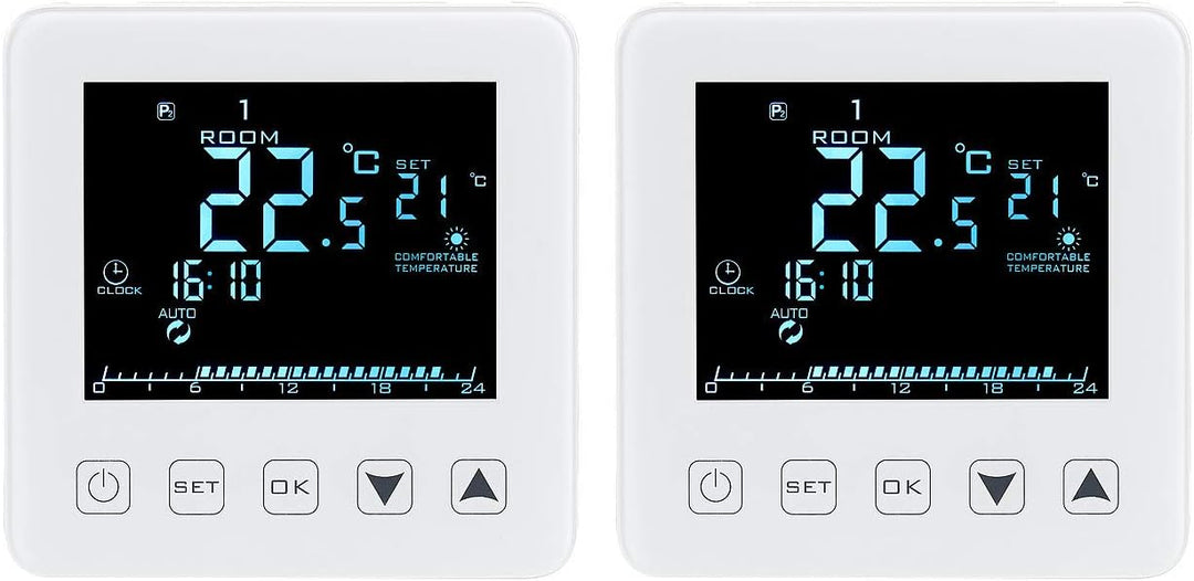 revolt Smart Home Thermostat: 2er-Set WLAN-Thermostate für Fussbodenheizungen, für Siri, Alexa & GA