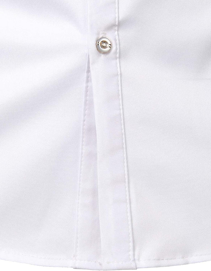 PARKLEES Herren Slim Fit Langarm Abschlussball Performing Smoking Kleid Shirts S Zzcl56-white, S Zzc