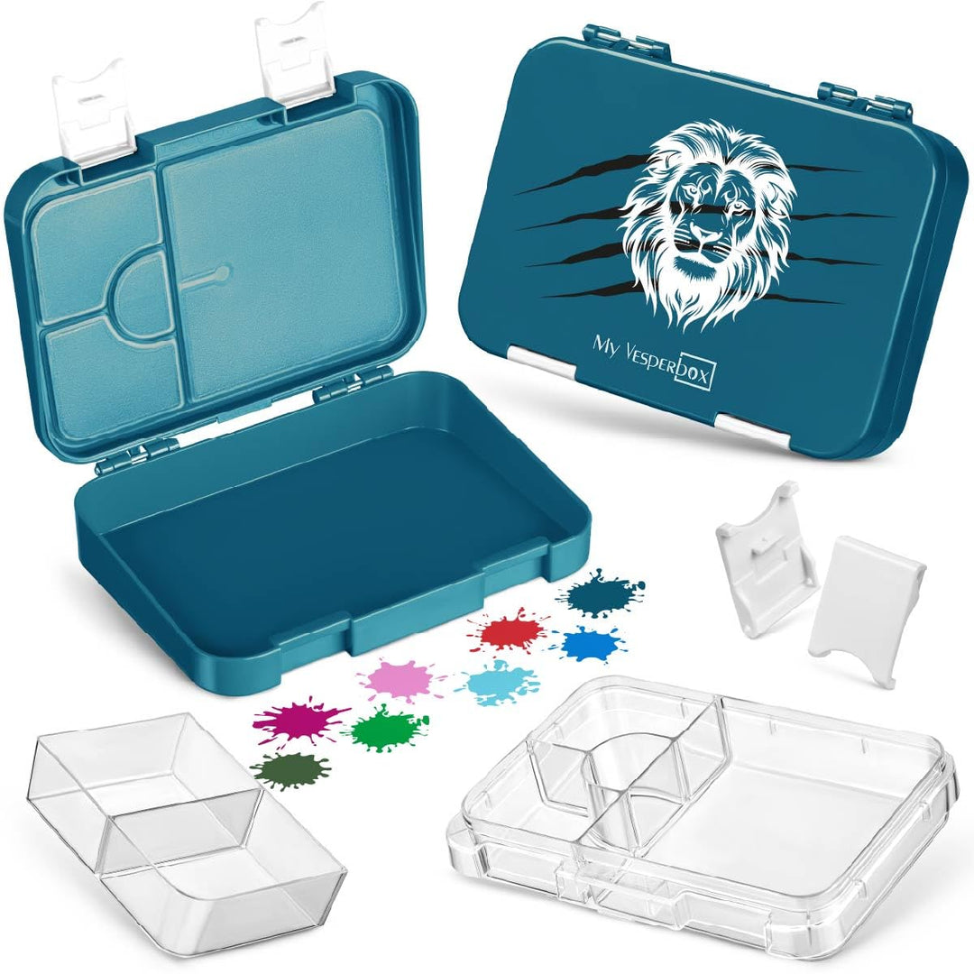 My Vesperbox® Brotdose für Kinder mit Fächern [LEN] - Lunchbox mit Trennfächern - Bento Box - Jausen