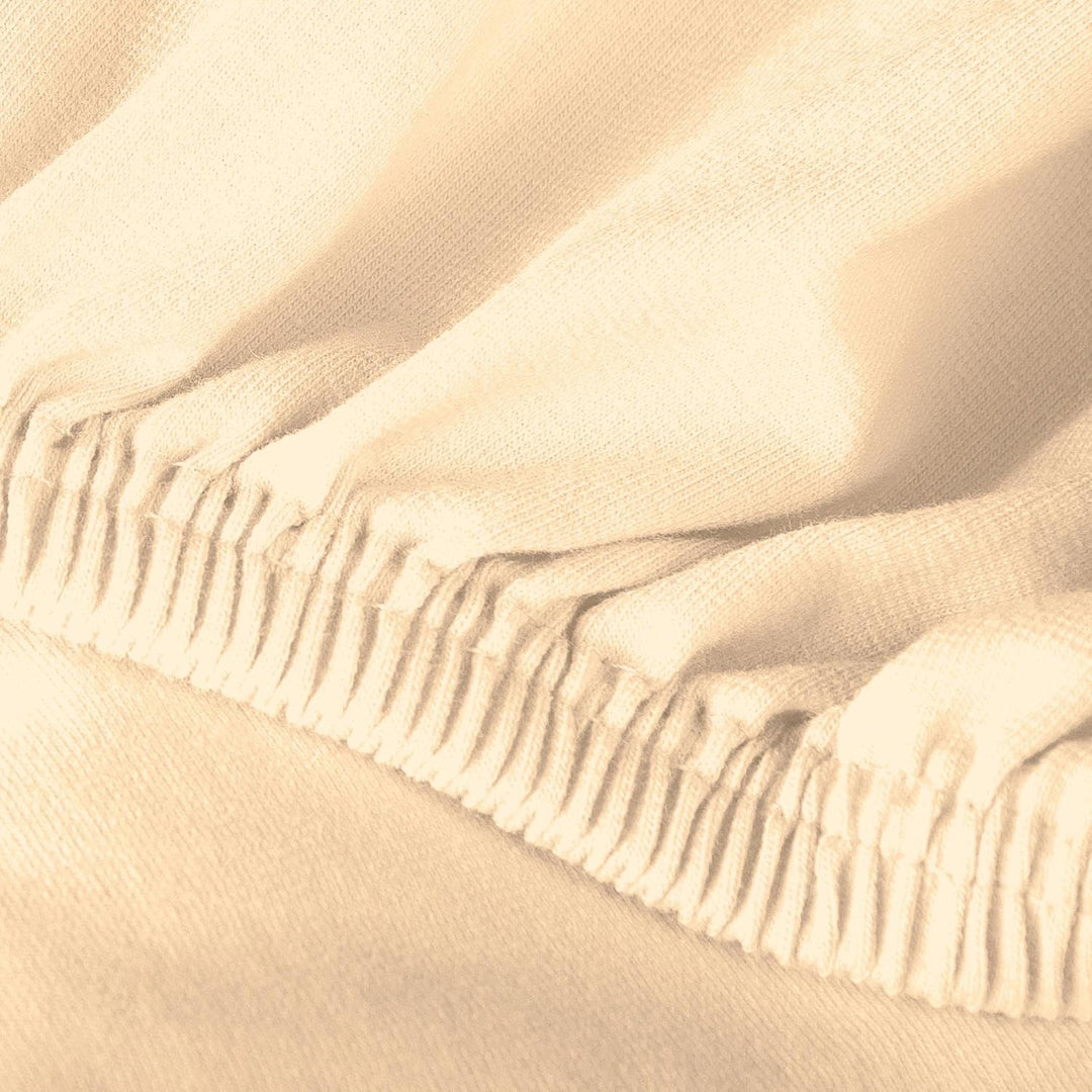aqua-textil Exclusiv Spannbettlaken 200x220-220x240 cm Natur Jersey Baumwolle 230g/qm Spannbetttuch