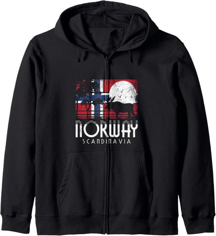 Norwegische Flagge Noreg Norge Skandinavien Norwegen Kapuzenjacke