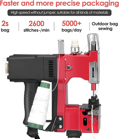 Kotsy Sacknähmaschine Tragbare, Nähmaschine Beutelhefter Elektrische Verpackungsbeutel Nähte Abdicht