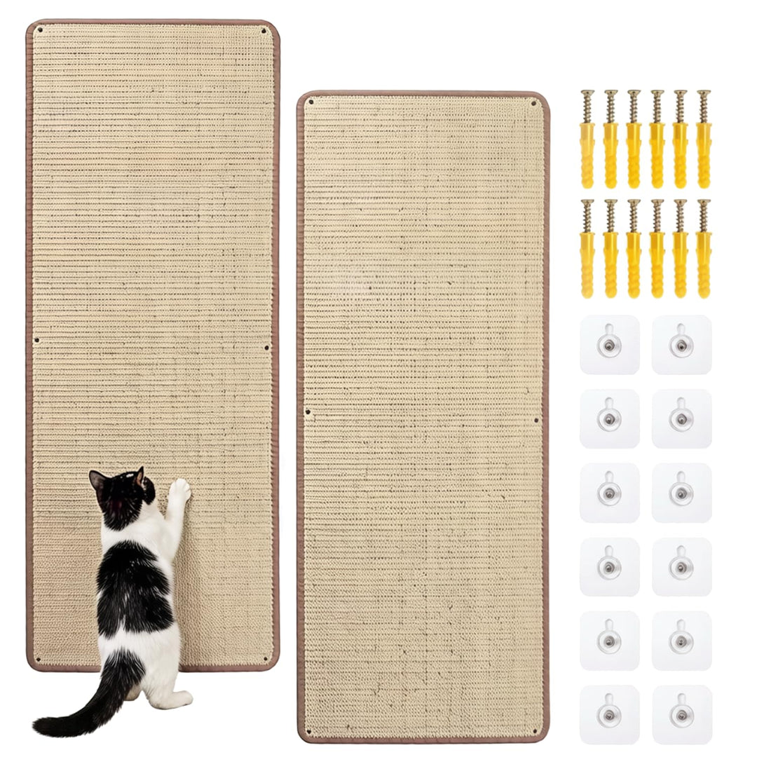 Kratzmatte Katze,2 Pack Kratzbretter Katze Sisal, Kratzmatte Katze aus natürlichem Sisal mit Selbstk