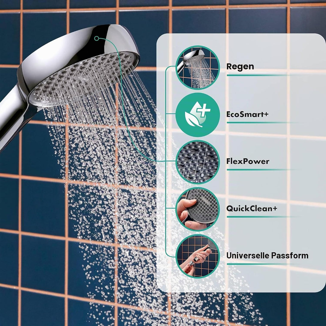 hansgrohe Activera S - wassersparender Duschkopf 6 l/min (EcoSmart+), Handbrause mit 1 Strahlart, ru