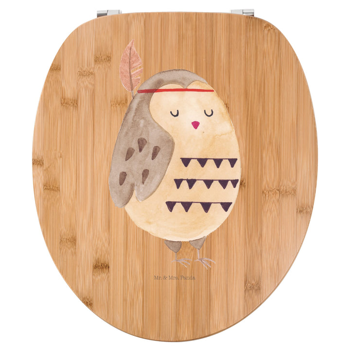 Mr. & Mrs. Panda Motiv WC Sitz Eule Federschmuck - Geschenk, WC-Sitz, Toilette, Toilettendeckel, Rei