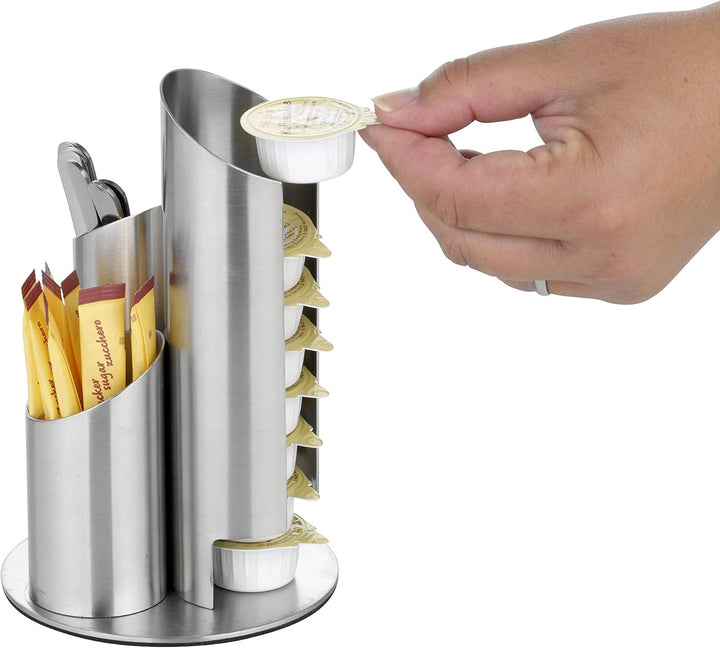 Esmeyer 400-2647 Portionsspender Multi aus mattiertem Edelstahl, für Milchdöschen, Zuckertüten und R