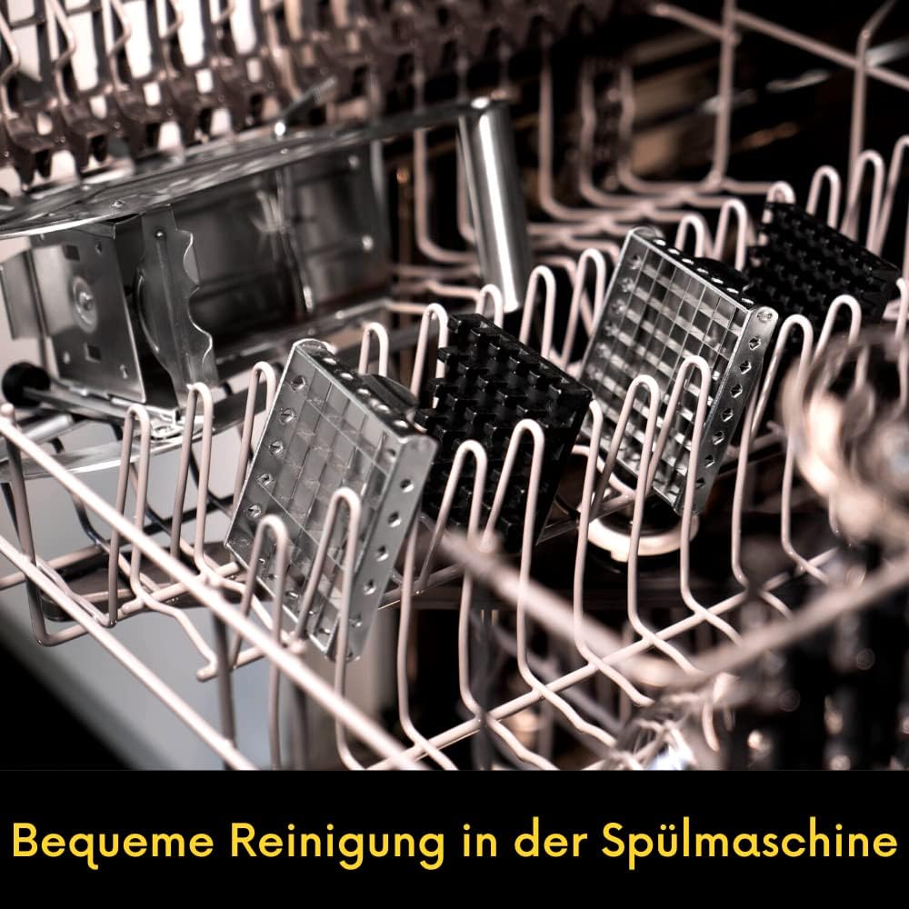 Topcroft ® Pommesschneider Edelstahl I 2 Schneidegrössen für individuelle Pommesdicke I Rutschfester