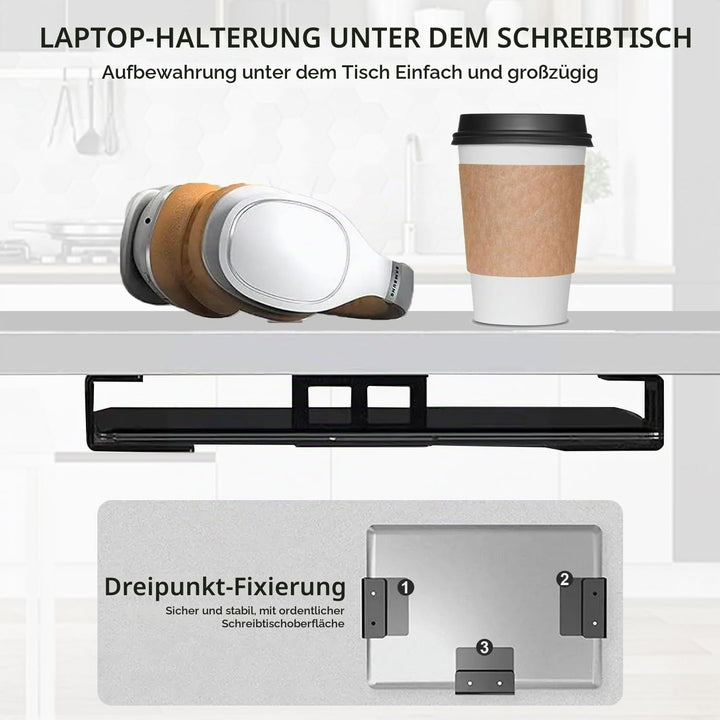 Laptop Untertisch Halterung, Laptop Halterung Unter Schreibtisch, Aluminium Regal Halter mit Schraub