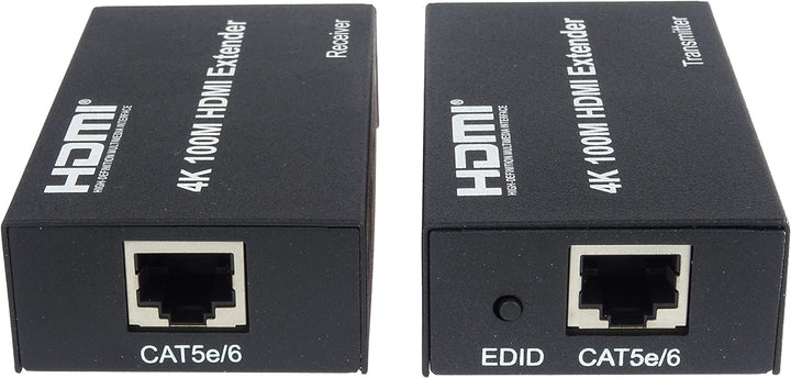 PremiumCord 4K HDMI Extender auf 100m über EIN Cat5e/Cat6 Kabel, Metallgehäuse, LED Status, Kompatib
