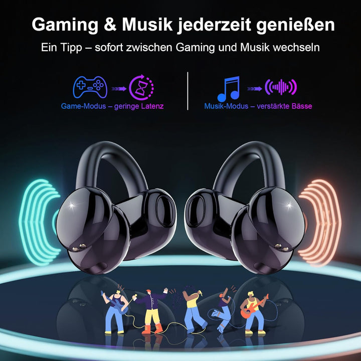 Open Ear Kopfhörer Bluetooth 5.4, Clip On Kopfhörer mit Innovatives Clip-Design, 48Std Spielzeit ohr
