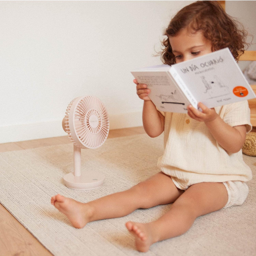 Newlux - Tischventilator USB Windpure Desk W300 mit 4 Gelängen, schwenkbarer Kopf, Lithium-Akku bis