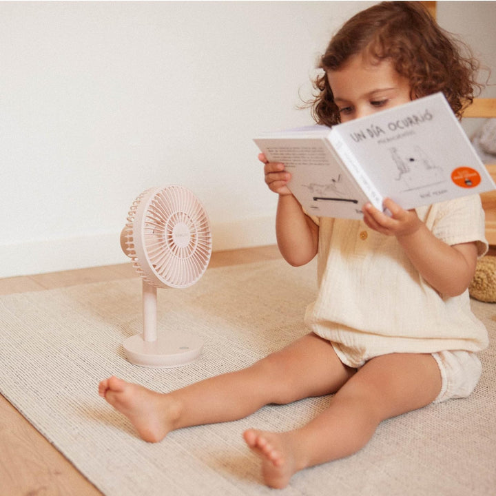 Newlux - Tischventilator USB Windpure Desk W300 mit 4 Gelängen, schwenkbarer Kopf, Lithium-Akku bis