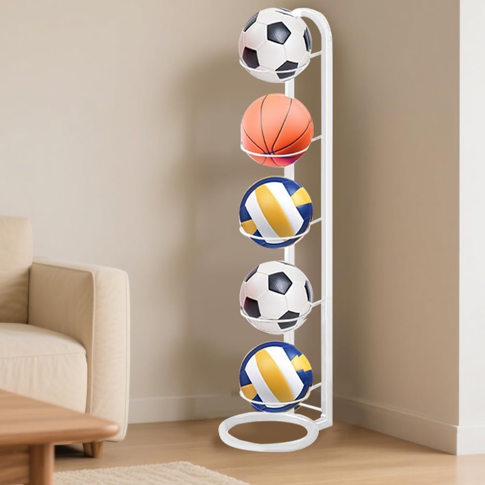 Kleemeiero Balllagerregal Ballständer Basketball Ballhalter Fussball mit 5 Ball Ständer Ball Aufbewa