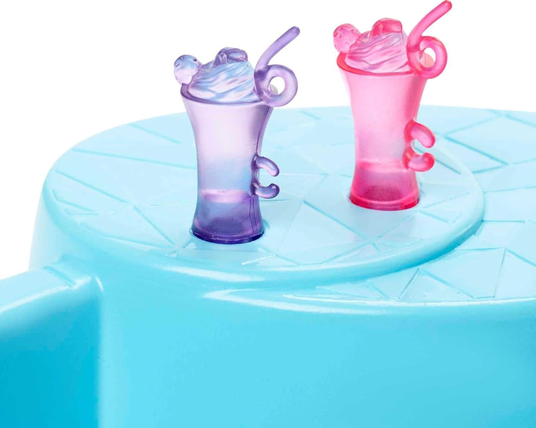 Barbie-Pool, 1x Puppe mit blonden Haaren, Pool und Rutsche, Accessoires, Geschenk für Kinder, Spielz