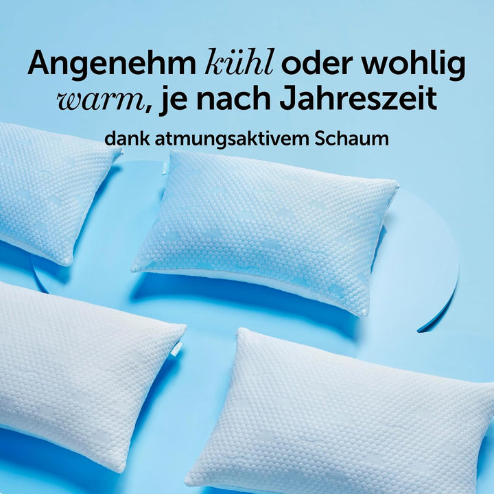 Cloudpillo 2er-Pack Premium Memory Foam Kissen - Höhenverstellbares Kopfkissen 40x80 cm - Ergonomisc