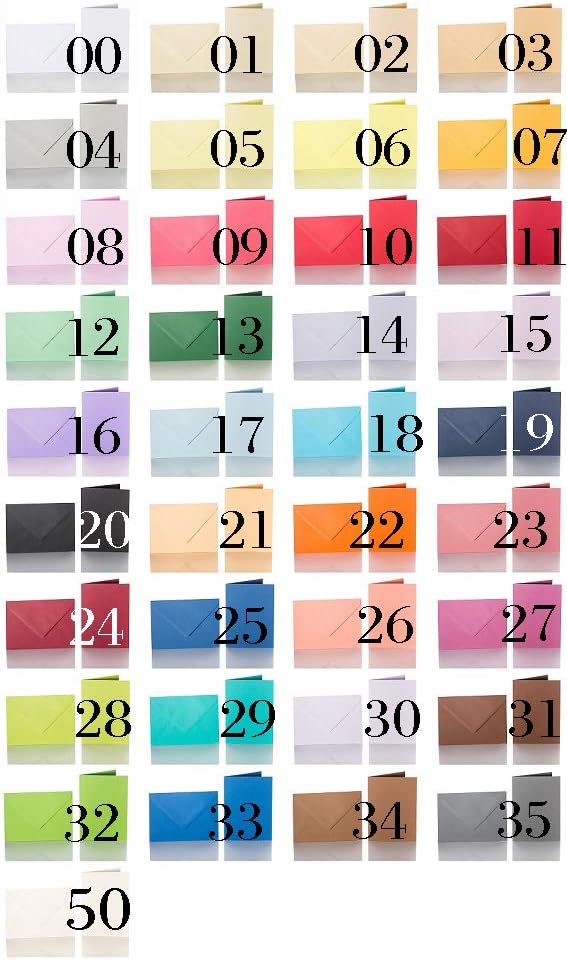 Karten mit Umschlag DIN B6 125x176 mm, 120g/m² stark, Faltkarte 120x170 mm, 240 g/m² (25 Stück in Or