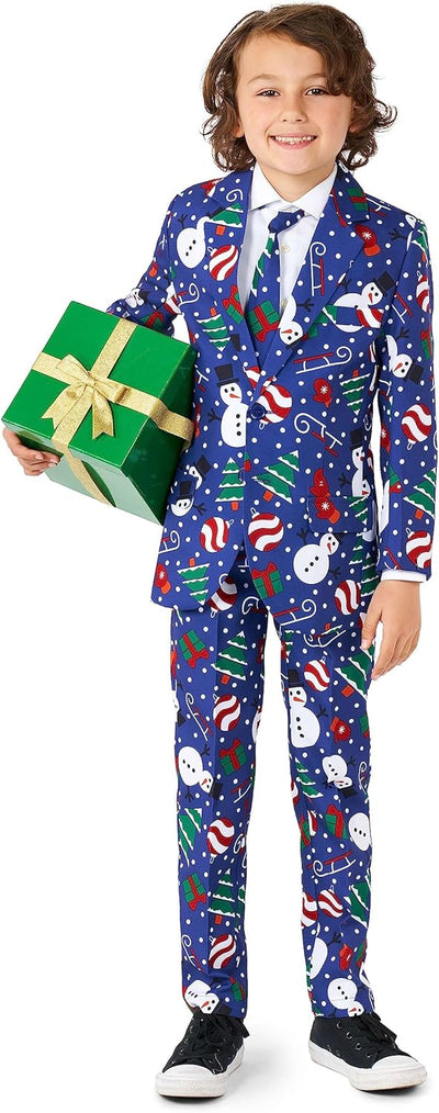 Suitmeister Weihnachtsanzug für Jungen - lustige hässliche Weihnachtskleidung mit echten Lichtern -