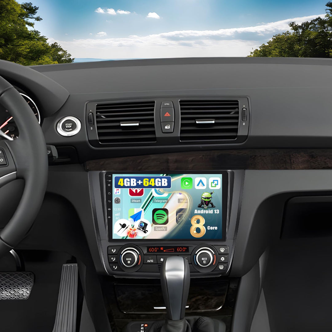CAMECHO 8 Core 4+64G Android 13 Autoradio für BMW 1 Serie E81 E82 E87 E88 mit Navi Carplay Android A
