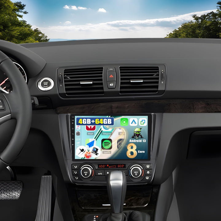 CAMECHO 8 Core 4+64G Android 13 Autoradio für BMW 1 Serie E81 E82 E87 E88 mit Navi Carplay Android A