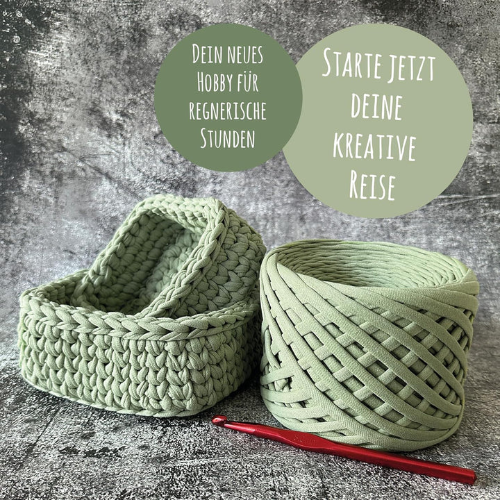 HÄKEL LIESE Häkelset für Anfänger - kleine Körbe, Häkelset Anfänger, Textilgarn zum Häckeln, Crochet