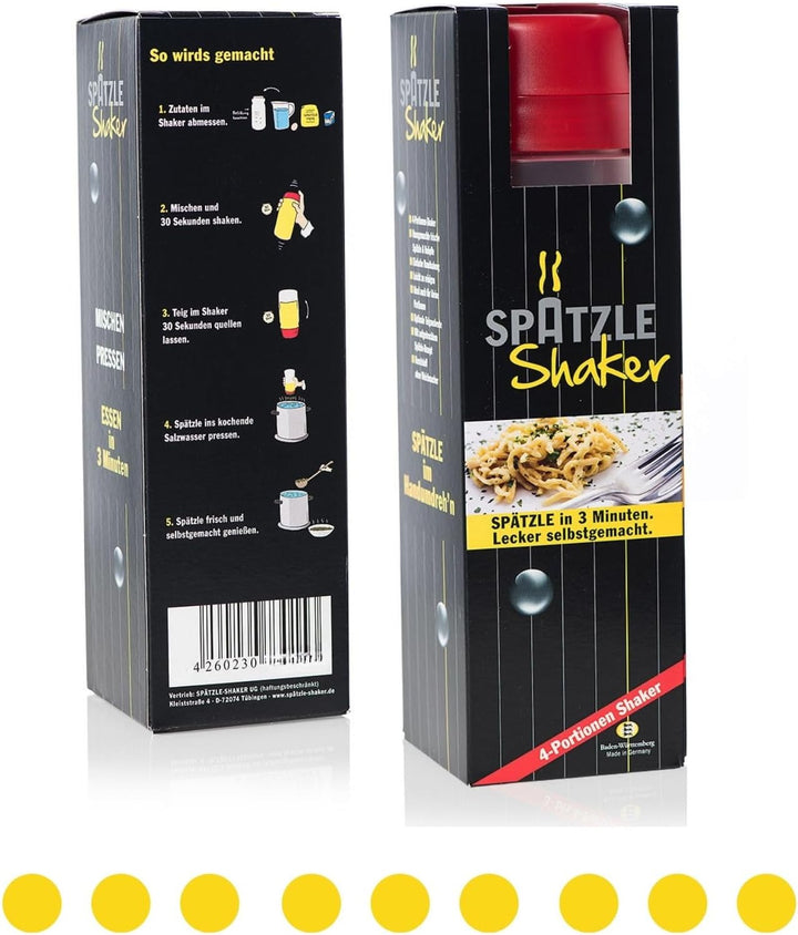 Das Original - Spätzle-Shaker für 4 Portionen (875ml rot) Selbstgemachte Spätzle mit unserem Spätzle