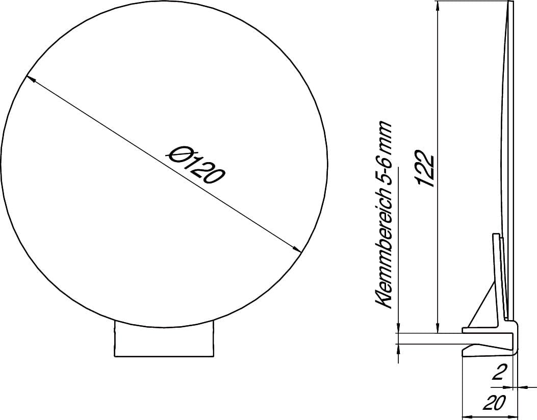 Emco 979516400 Universal Rasier- und Kosmetikspiegel aufsteckbar, Spiegel, One Size
