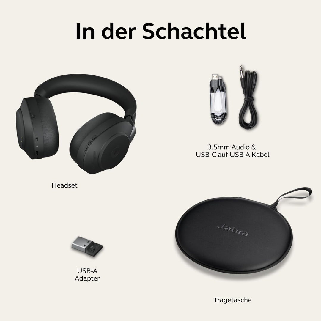 Jabra Evolve2 85 Wireless PC Headset – Noise Cancelling UC Certified Stereo Headphones With Long-Las