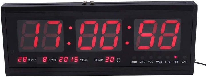 Cocoarm LED Uhr Digitale Uhr Grosse Wanduhr, 12/24-Stunden-Anzeige, Temperatur- und Kalenderanzeige,