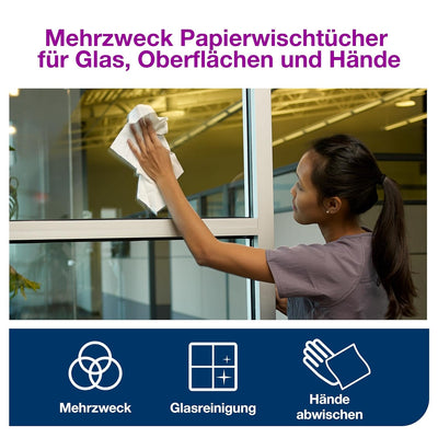 Tork 130100 Mehrzweck Papierwischtücher für W1 Bodenständer- und Wandhalter-System / 1-lagige Putztu