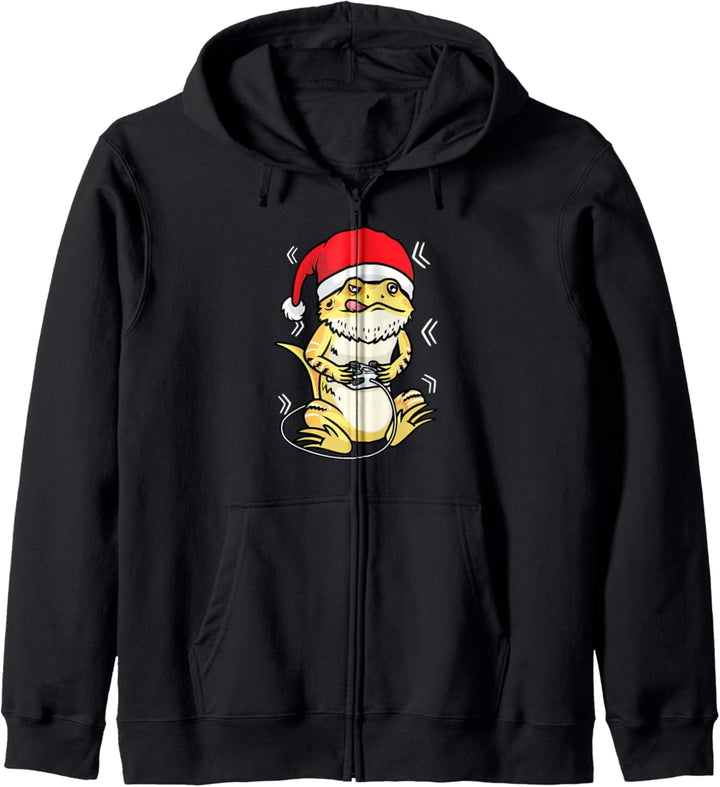 Weihnachten Bartagame Echse Pogona Videospiel Gaming Gamer Kapuzenjacke