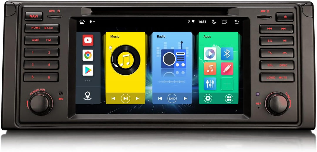 Erisin 8-Kern 4GB RAM 64GB ROM Android 12 Autoradio Bluetooth mit GPS Navigation Für BMW 5er E39 M5