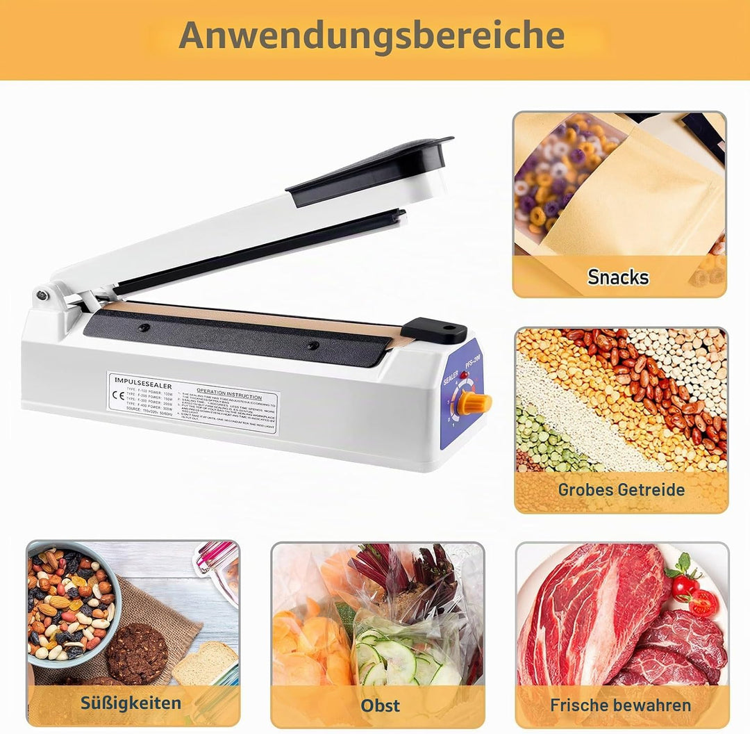 Heisssiegelgerät Folienschweissgerät 300mm, Folienschweissgerät, Impulse Heat Bag Sealer, Bag Sealer