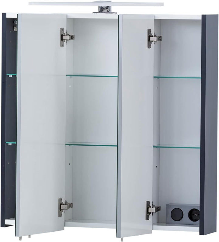 Schildmeyer Kent Spiegelschrank, Holzwerkstoff, Nachtblau, 70 x 16 x 74,8 cm Nachtblau 70 x 16 x 74,