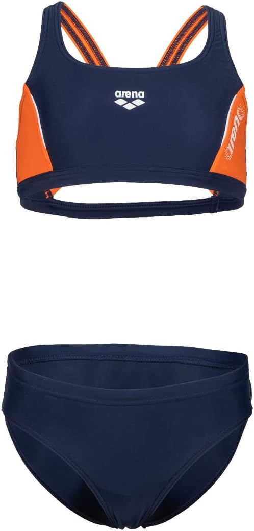 ARENA Mädchen G Thrice Jr Two Pieces R Bikini 152 Navy-mango-white, 152 Navy-mango-white