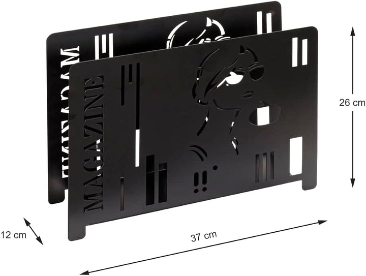 HAKU Zeitschriftenständer Metall schwarz Zeitungsständer Zeitungsablage - Masse: B 37 x H 26 x T 12