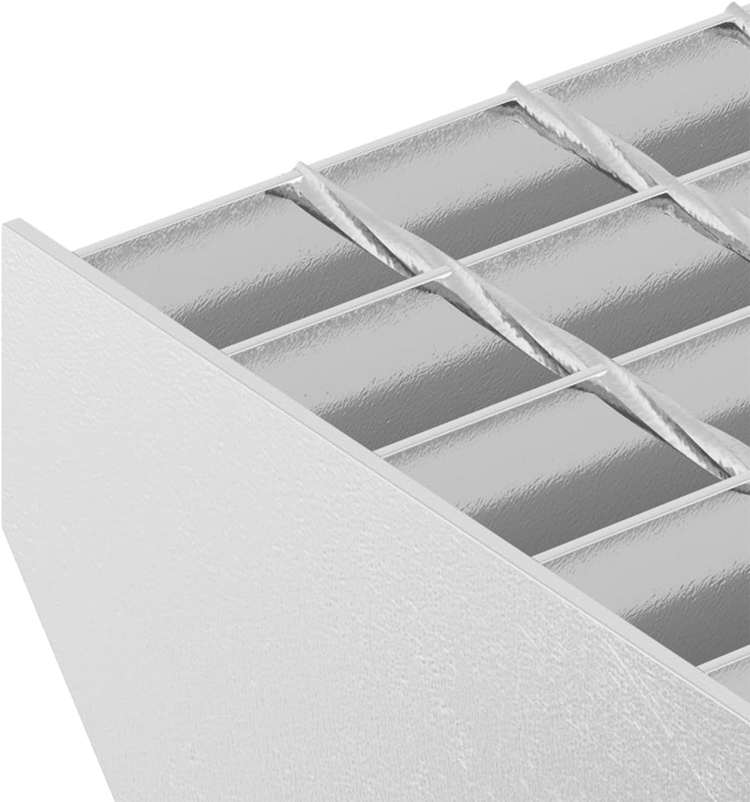 Sufrk Roststufe 80x24x7cm Verzinkter Stahl, Premium Stahltreppe Verstellbar Verzinkt & Silber Pulver