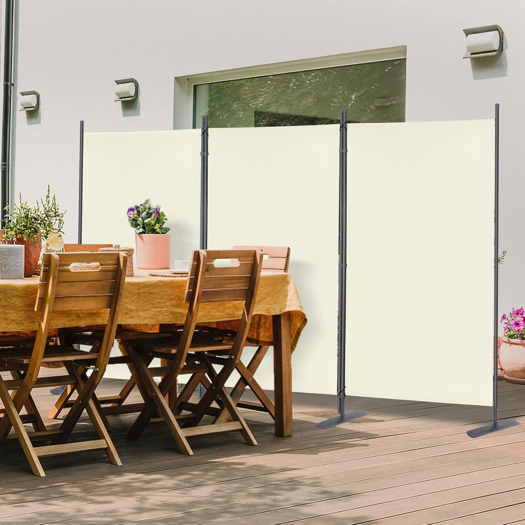 Paravent Outdoor Sichtschutz Trennwand 3 Teilig 275x180cm Raumtrenner mit Flache Füsse Anti-UV Wette