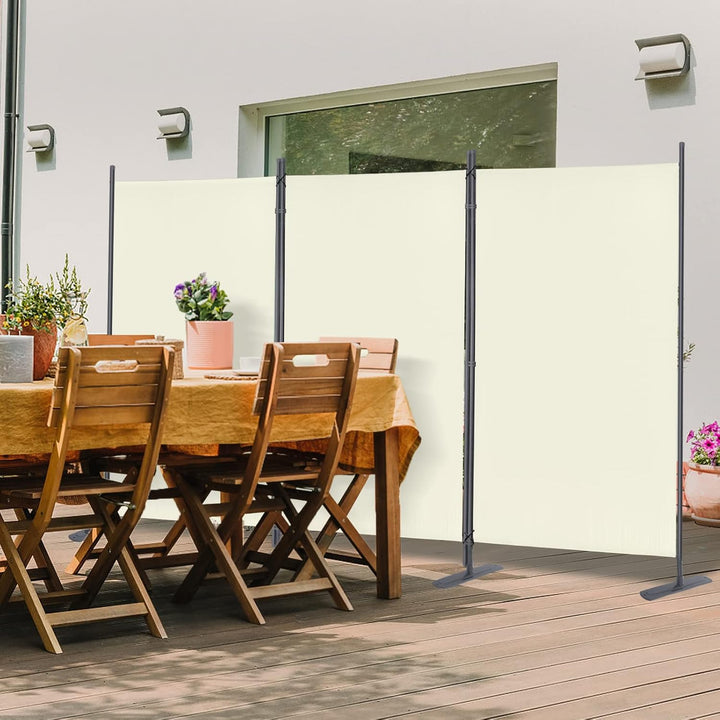 Paravent Outdoor Sichtschutz Trennwand 3 Teilig 275x180cm Raumtrenner mit Flache Füsse Anti-UV Wette