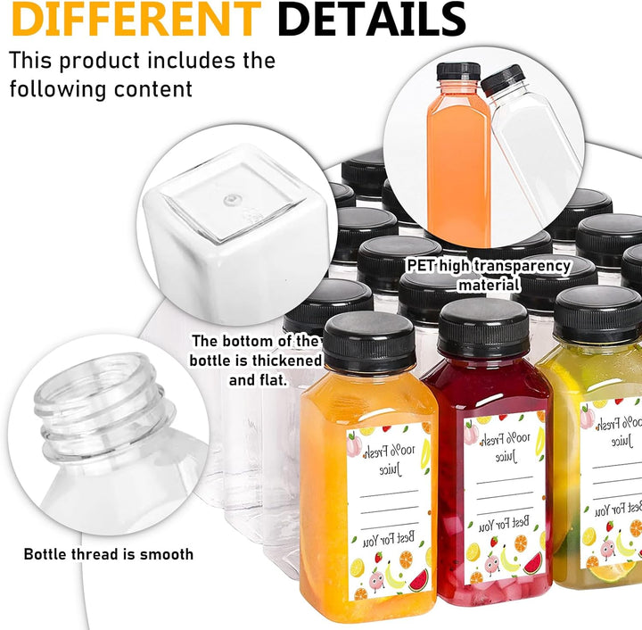 24 Stück 150ml Kunststoff Saftflaschen zum Befüllen, Leere Flaschen Wiederverwendbare Kleine Flasche