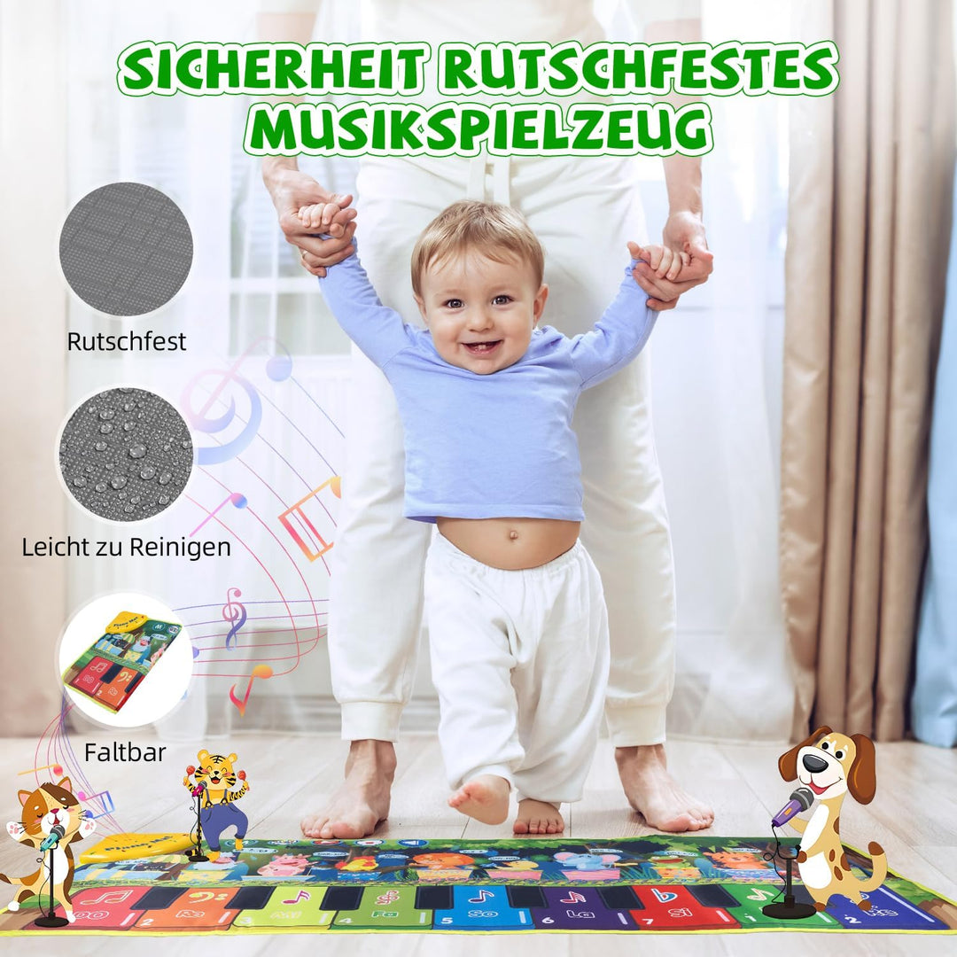 Carehabi Musikmatte Kinder ab 1 Jahr Baby Spielzeug ab 1 Jahr kinderspielzeug Musikinstrumente mit 1