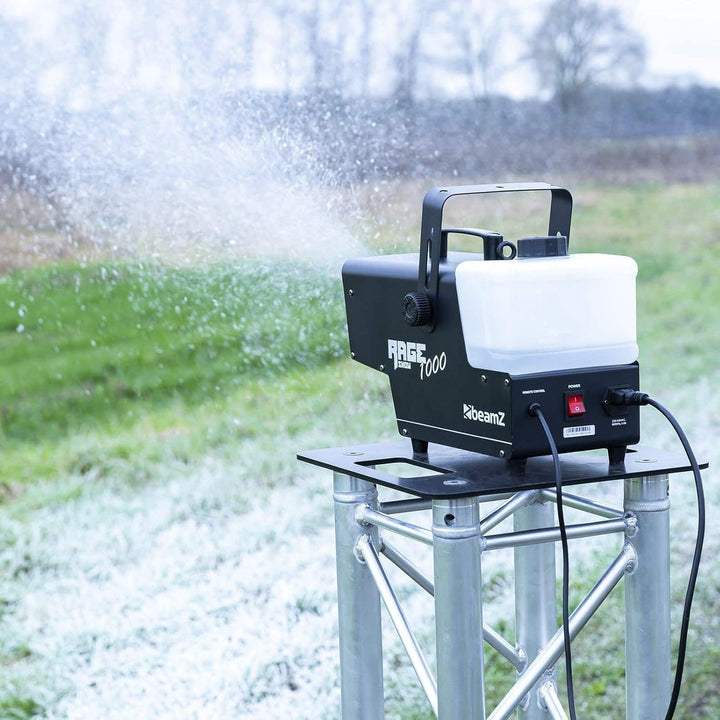 BeamZ RAGE1000SNOW Schneemaschine, 1000 Watt Schnee Maschine mit Fernbedienung, Snow Machine, Mini S