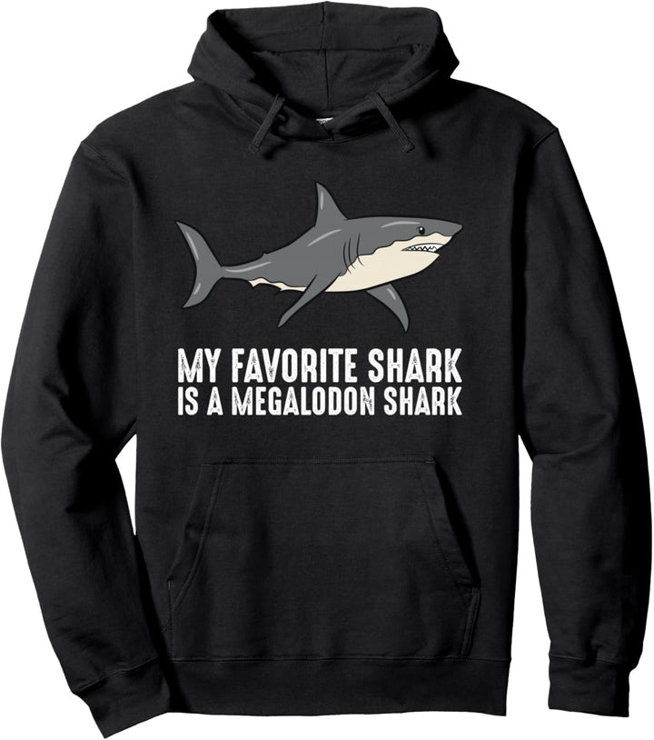 Cartoon Megalodon Mein Lieblingshai ist ein Megalodon Hai Pullover Hoodie