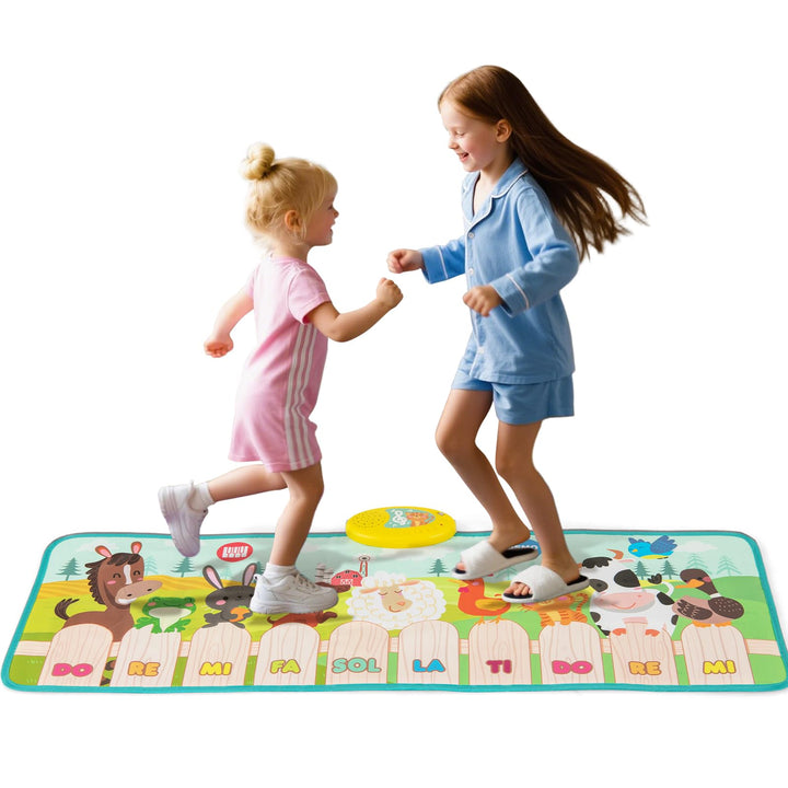 KOMFOTTEU Boden Klaviermattemit 10 Tiergeräuschen, Klaviermatte mit 10 Tasten & 10 eingebauten Liede