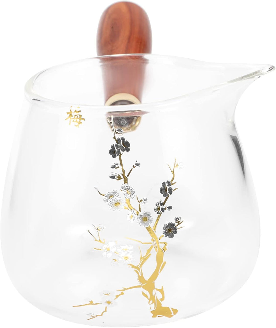 Cabilock Mini-Sauce Glas Teekanne Teekessel Einhand Glaskanne mit Holzgriff Chinesische Teekanne Was