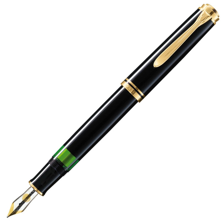 Pelikan Premium M600 Füllfederhalter, Feder B Plume schwarz, schwarz